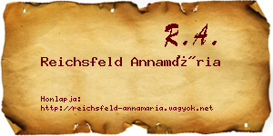 Reichsfeld Annamária névjegykártya